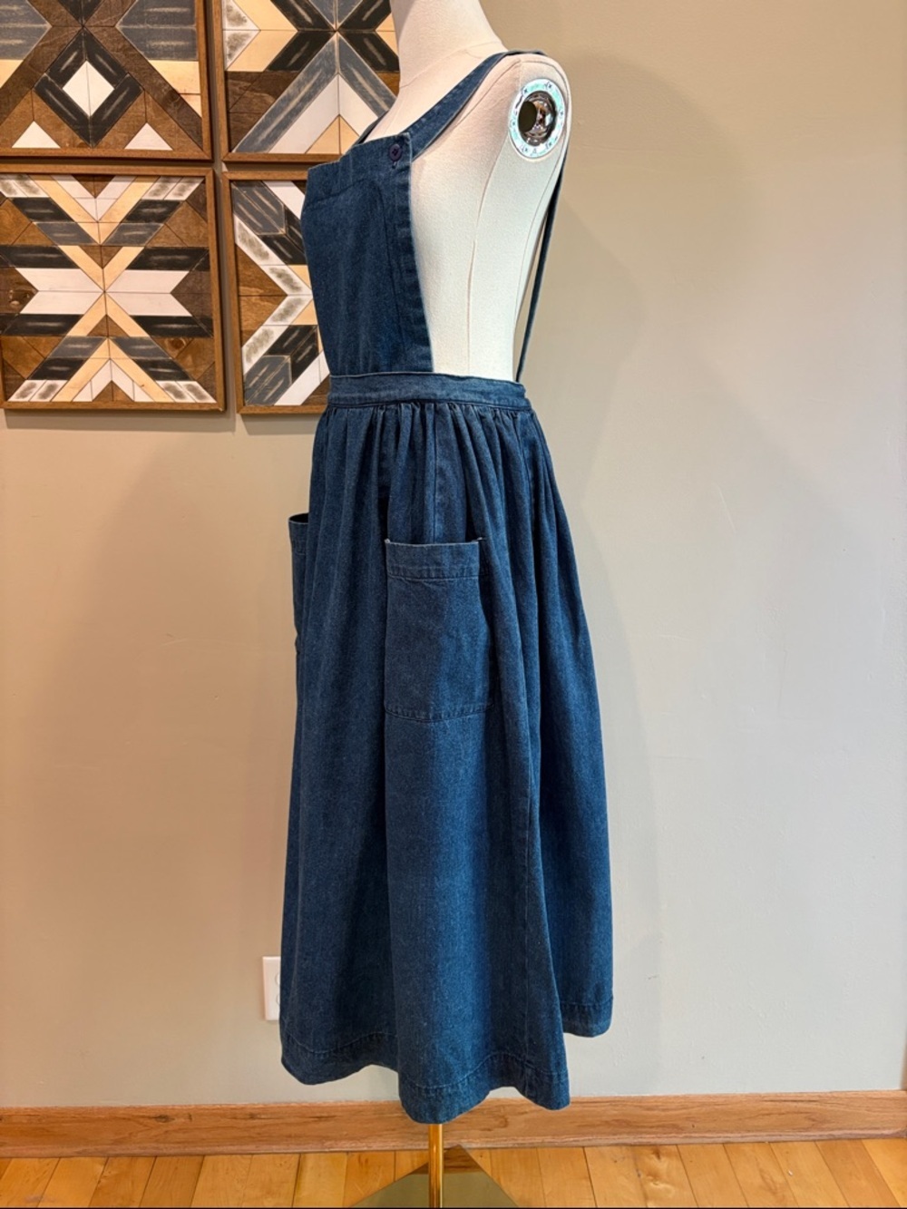 Vintage Bullocks Country Collections Denim Cotton Overall Dress size 8 - Picture 3 of 12